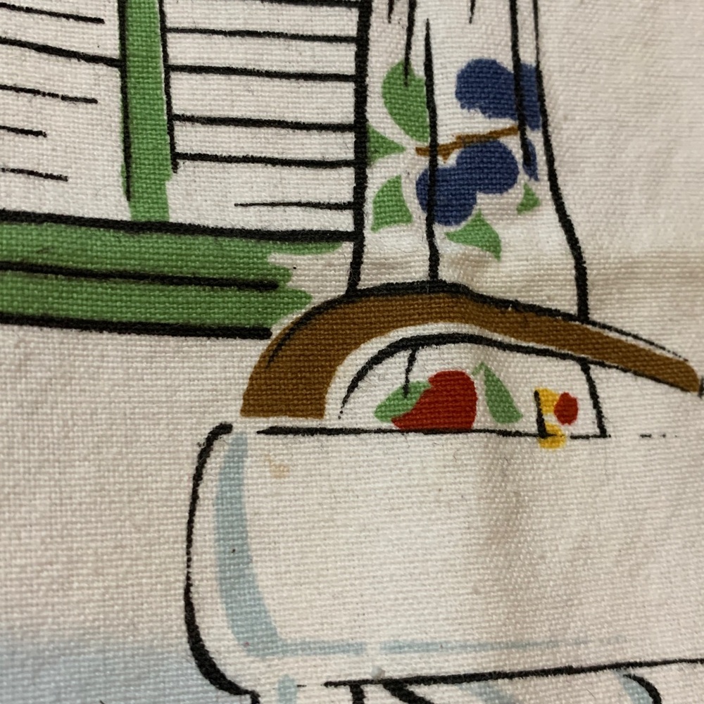 Longaberger Retro Kitchen Hand Towel with Blue Border - Picture 6 of 10